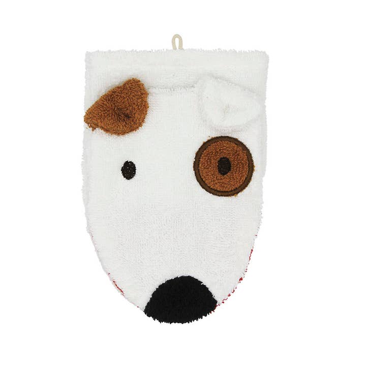 Challenge and Fun, Inc. - Wholesale Wash Cloth - Kids & Baby - NEW! Organic Cotton Animal Washcloth - Dog (2 Sizes)