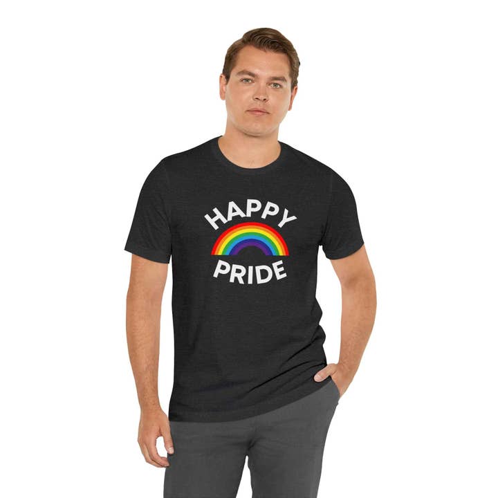 Pride Majic - Wholesale Screen Printed T-Shirt - Unisex - Happy Pride Rainbow Tee – by PrideMajic.com 🌈5