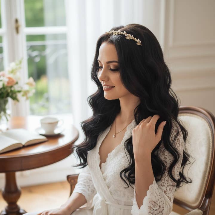 ATHENA COLLECTION - DIVINE VINE HEADBAND - AHB170 GOLD for wholesale by Athena Bridal Jewellery