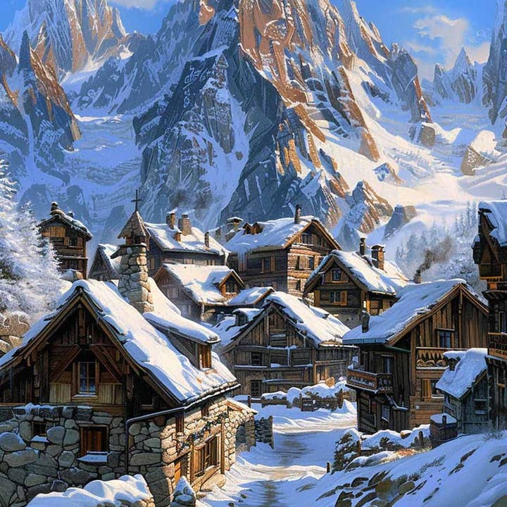 Village de montagne alpin pour la vente par Paint with Number