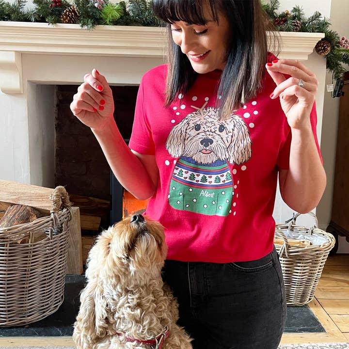 T-shirt de Natal Dog Lover Personalizada por atacado de Syd&Co
