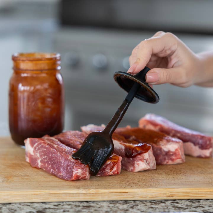 Fox Run Brands - Wholesale Basting Brush - Jarware Silicone Black Basting Brush Lid For Regular Mouth