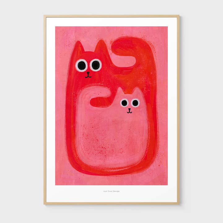 Just Cool Design - Wholesale Art Print - Big & Little Cats | A4–A3 Cute Cat Lover Print1