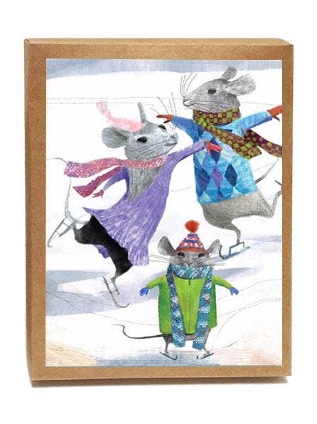 Notas en Caja de Ratones Patinando | Set de diseño único - 8 Tarjetas para venta al por mayor de Artiphany