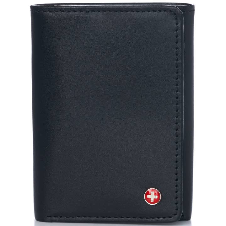 Alpine Swiss – Carteira – Homem por atacado – Carteira masculina Alpine Swiss RFID de capacidade de luxo com três dobras com seção de nota dividida - 978-PARENT2