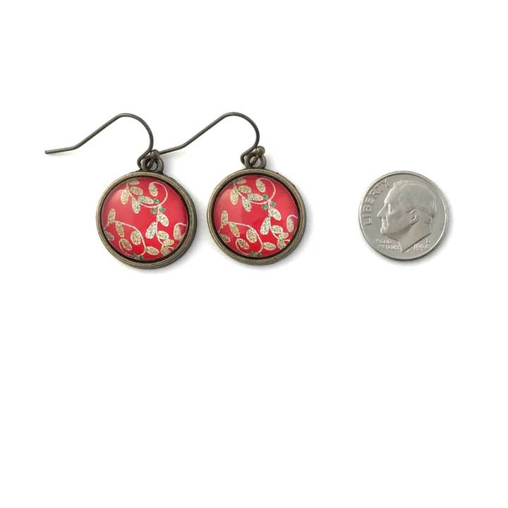 Fern & Filigree - Wholesale Dangle Earrings - Holiday Red Christmas Ornament Earrings2