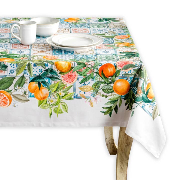 Tablecloths 100% Cotton - 3 Shapes - Agrume for wholesale by Maison d'Hermine - Design in Every Thread