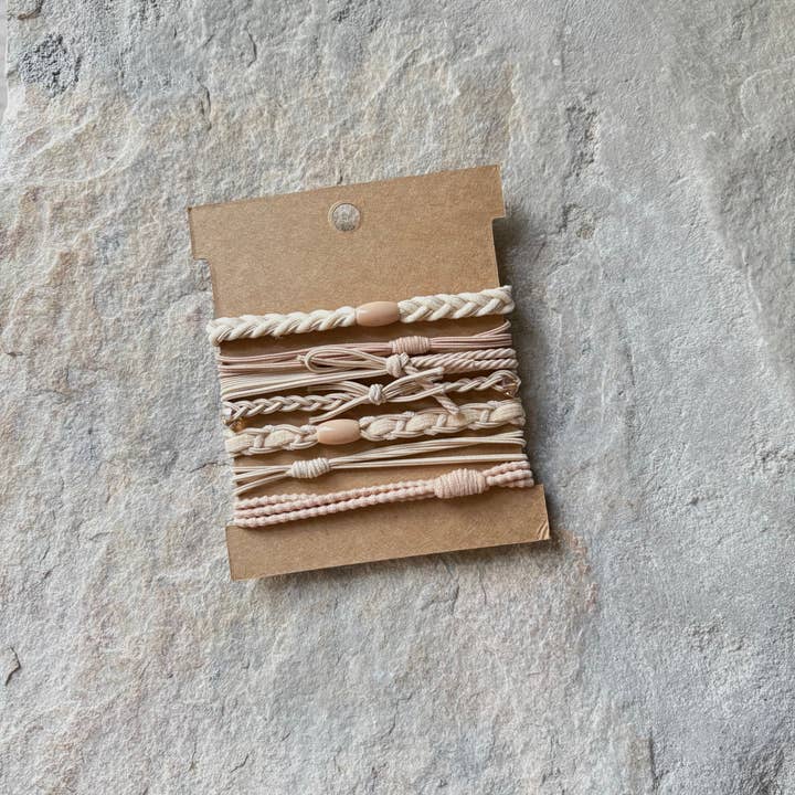 eastern ave studio - Wholesale Hair Tie - Rhinestone Hair Ties on Kraft Card | Black