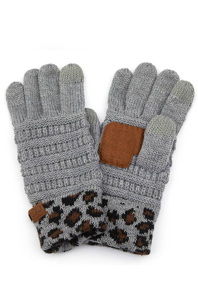 Hana – wholesale Gloves – Women's – C.C Leopard Knit Gloves6