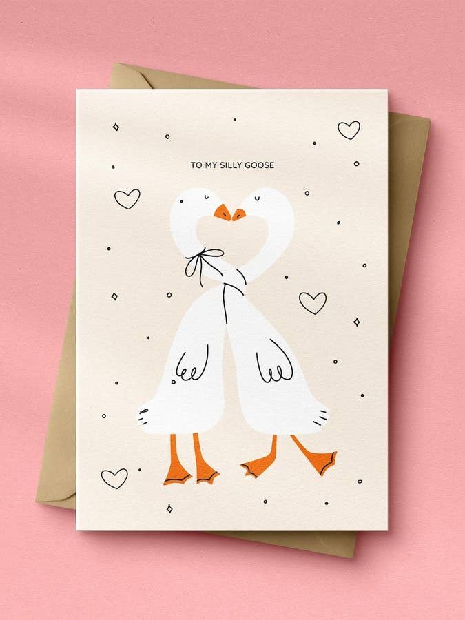 You are my Silly Goose - Cute Valentines Card - A6 Card for wholesale by Nono Problemo