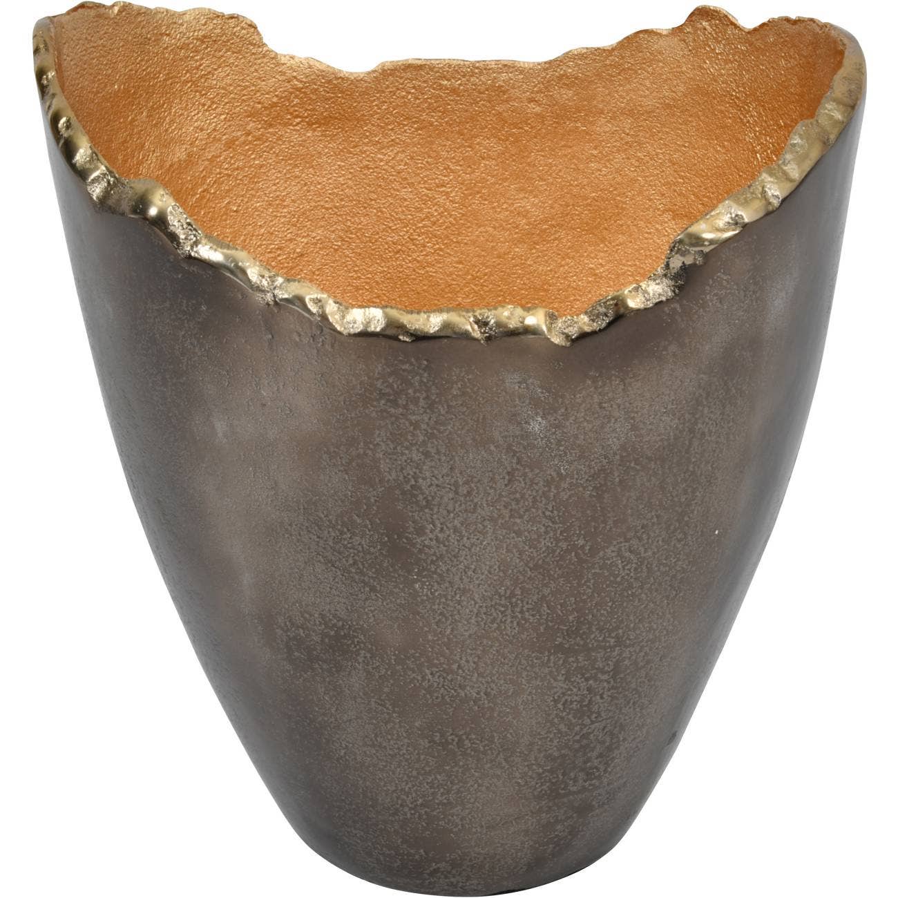 Rookzwart, goud Merapi Lava grote vaas van 27 cm voor groothandel op Faire1