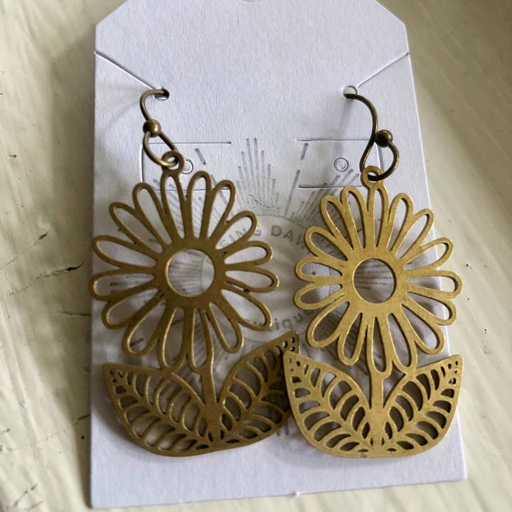 Brincos de girassol por atacado de Rising Dawn Boutique