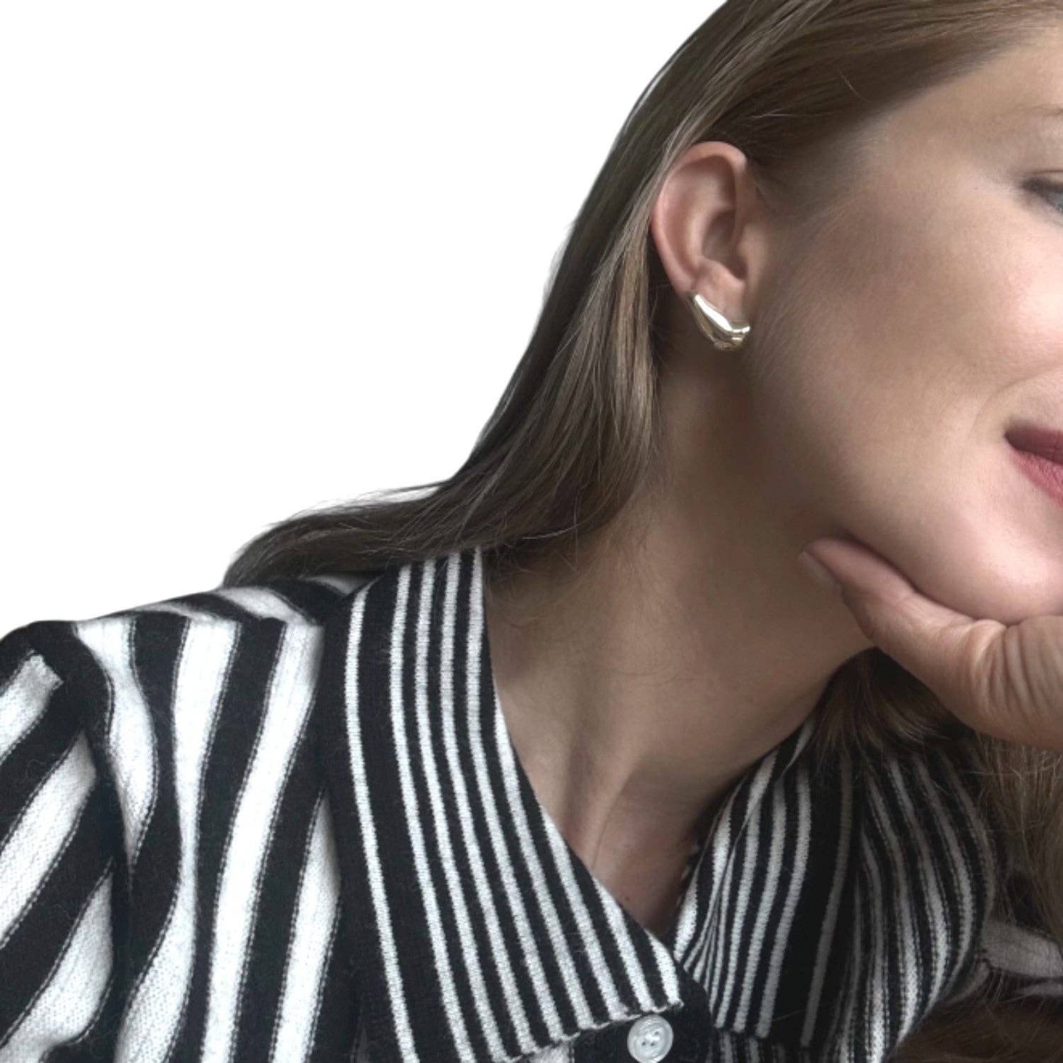 London Atelier Byproduct - Vendita all'ingrosso Orecchini a bottone - Orecchini a polsino per lobo d'oro5