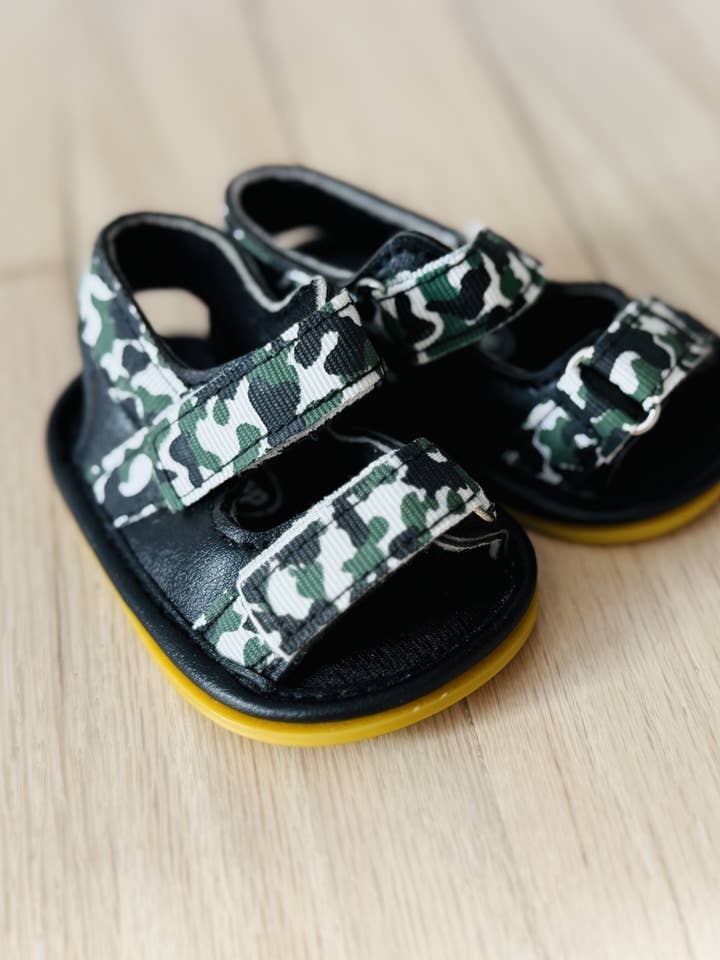 Baby Boys Camouflage Hard-Sole Sandals for wholesale by Brittany's
