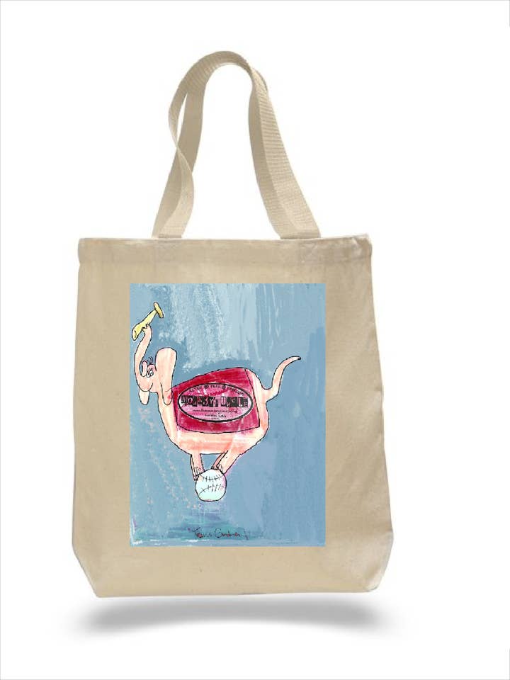 Travis Baseball Elephant Tote Bag - PREORDER for wholesale by Monkeys Uncle