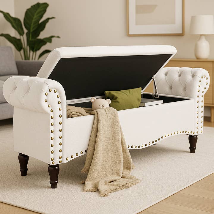 Banc de rangement rembourré Banc de lit Rangement Ottoman pour la vente par VIVZONE