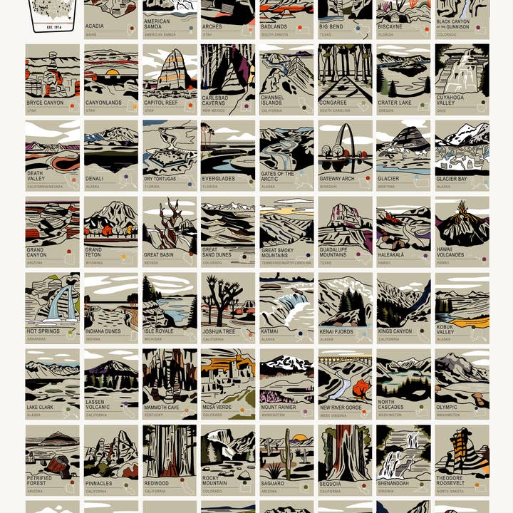 Pop Chart - Wholesale Art Print - National Parks Scratch-Off Chart | 12" x 16" Print2