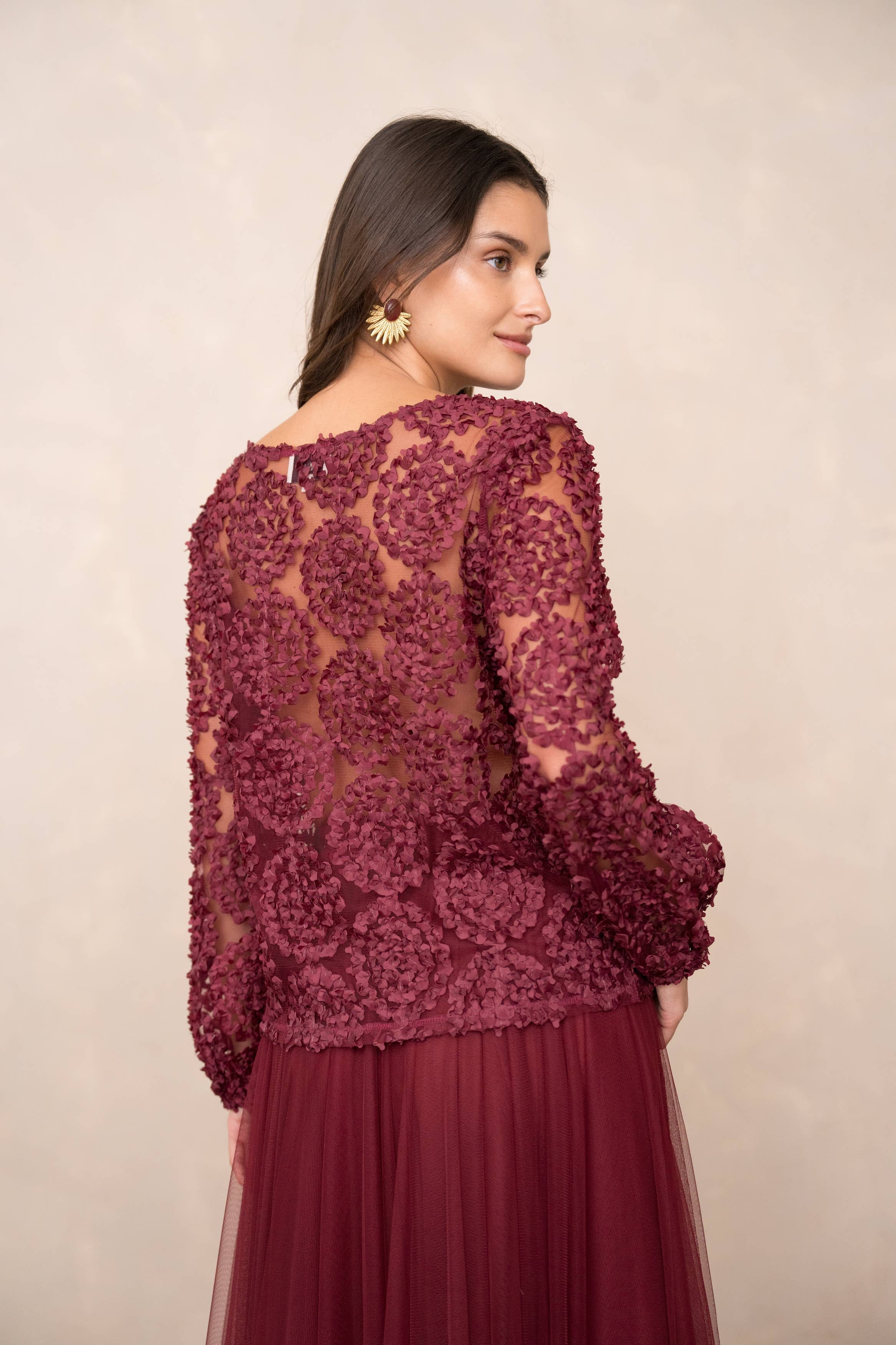 CHOKLATE PARIS - Wholesale Blouse - Women's - Textured rosette blouse (S/M-M/L) - CK0802226