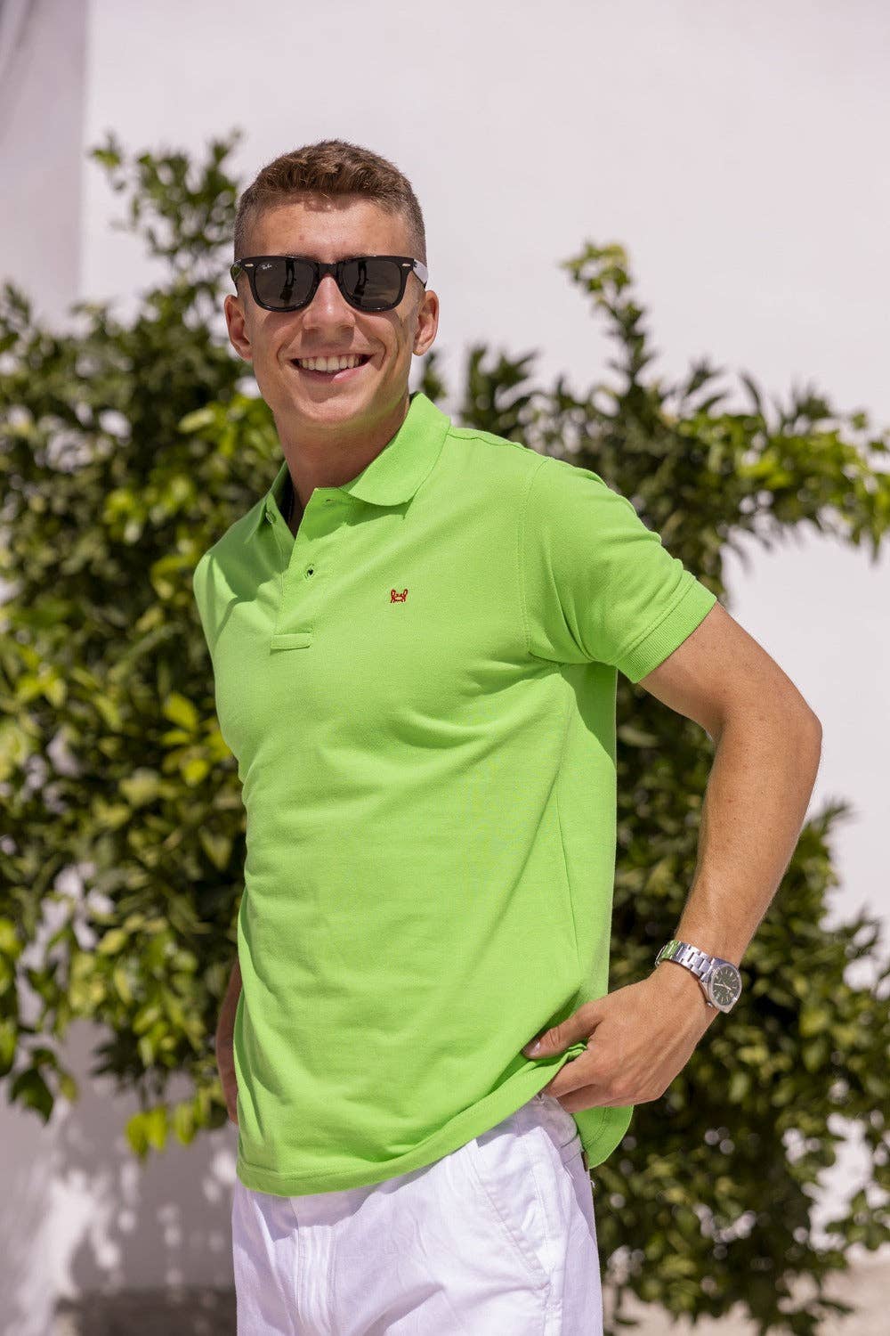 Custi Mikelo: Men's Clothing & Christmas Gifts – Engroshandel Polo - Herre – Pistaciegrøn basis polo14