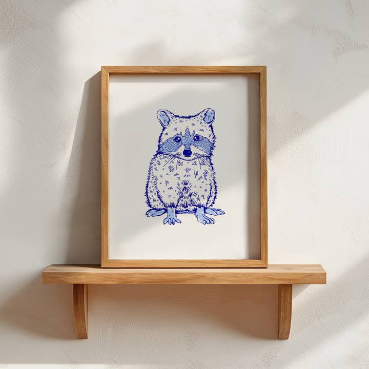 Raccoon Art Print - Frankie Blue for wholesale by Frankie Blue