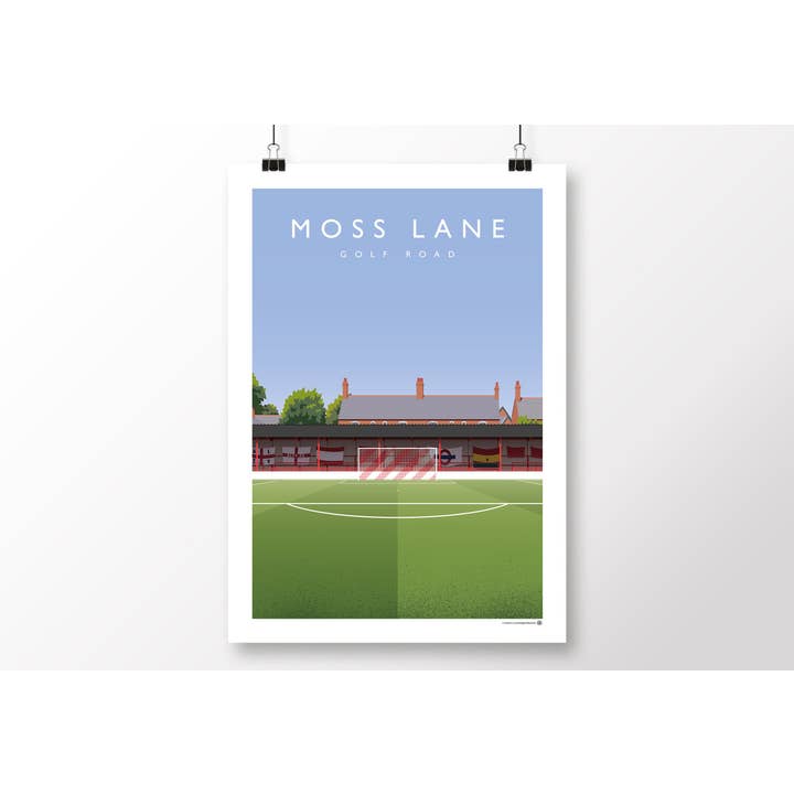 Altrincham Moss Lane Golf Road Poster for wholesale by Matthew J I Wood Design & Illustration
