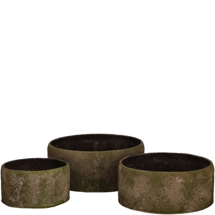 Metal Bowl Kaldy, Set of 3, D24/21/15cm, Dark Green for wholesale by Vosteen