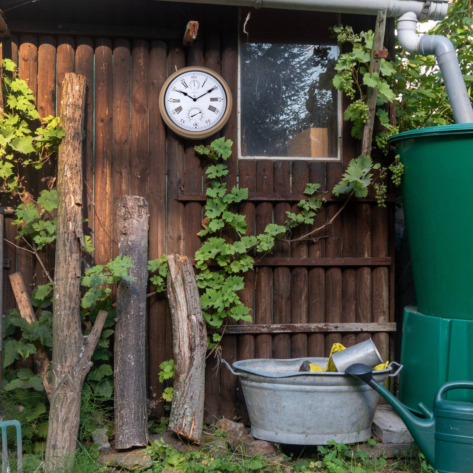 NeXtime - Venta al por mayor Adornos/decoración de exteriores - Reloj de Pared de Jardín de Metal - Decoración Exterior Jacinto Marrón6