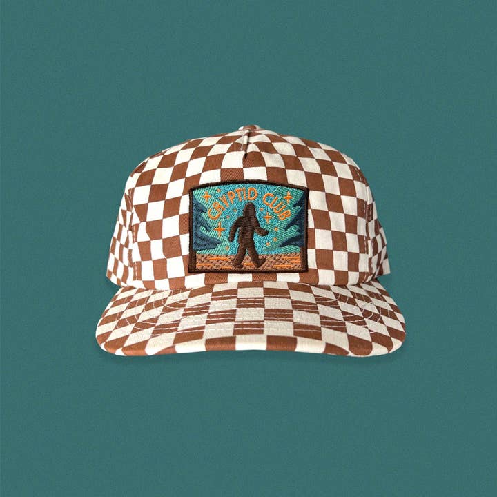 The Space Bureau - Wholesale Baseball Cap - Unisex - Bigfoot Cryptid Club 5-Panel Checkered Floppy Hat