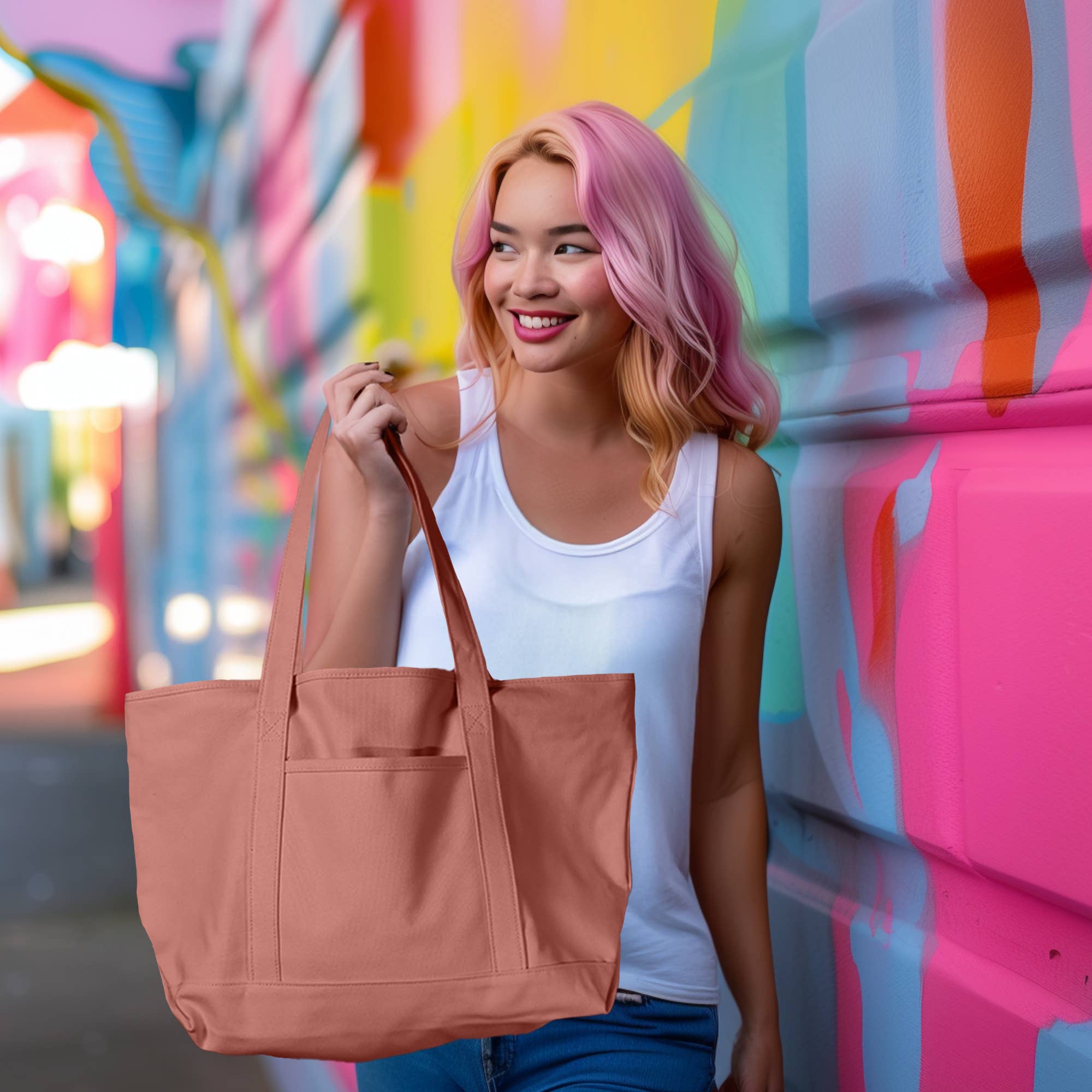 Dalix – Großhandel Tragetasche – Damen – Dalix 23" Deluxe 24 oz. Baumwoll-Canvas-Tragetasche mit Reißverschluss23