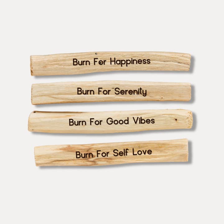 Palo Santo Bundle, 4 Pack Engraved Burn For... for wholesale by The Retrograde Shop