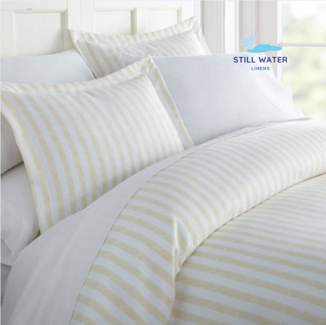 Still Water Linens - Wholesale Bedding Set - Rugged Stripes Patterned 3-Piece Duvet Cover Set
6