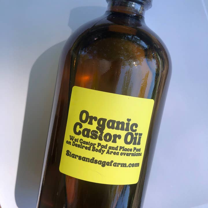 Huile de ricin biologique pour la vente par Stars and Sage Farm