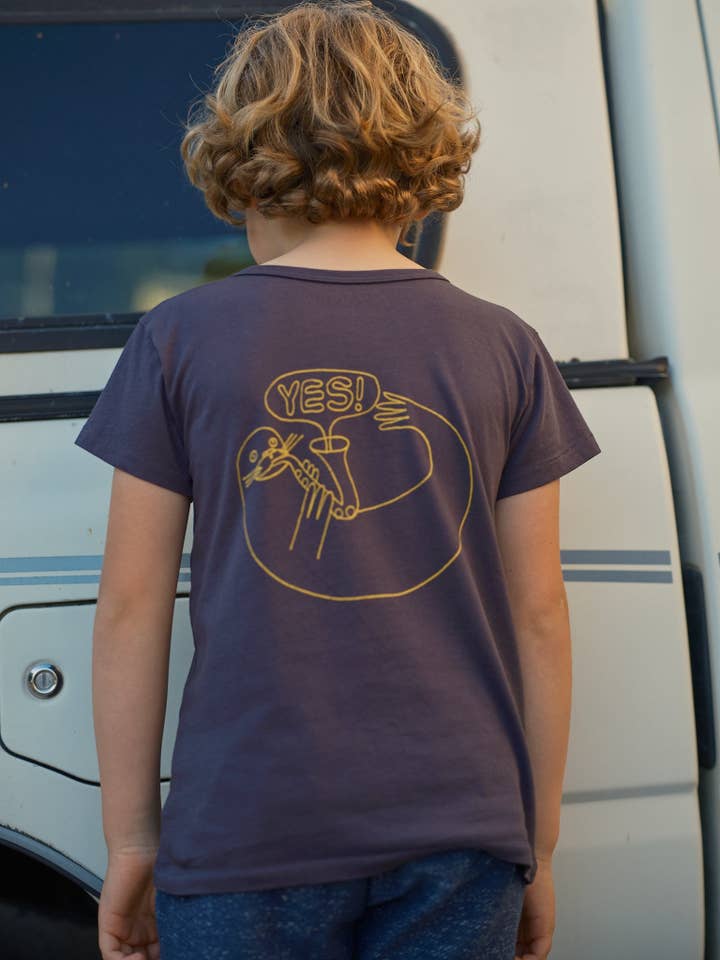Black Indigo Kids Dude Yes Tee for wholesale on Faire1