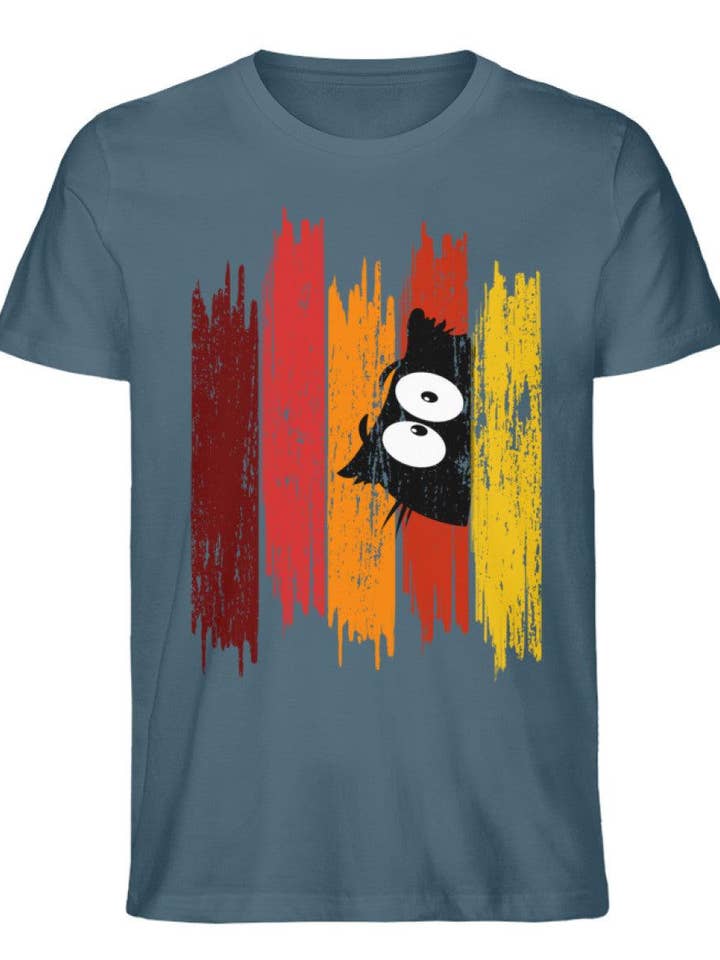 Camiseta orgânica premium masculina Owl Brushstroke por atacado de Uwaldu