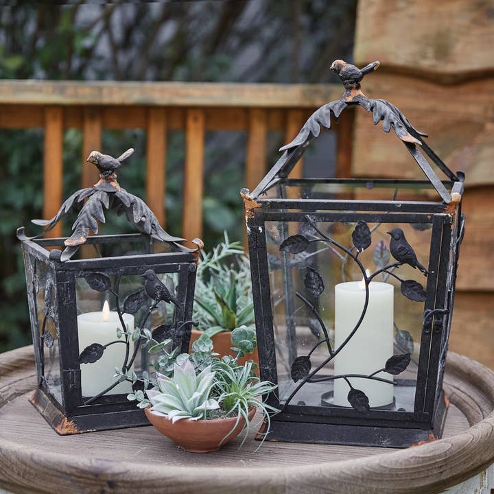 CTW Home Collection - Wholesale Lantern - Set of Two Rustic Woodland Lanterns