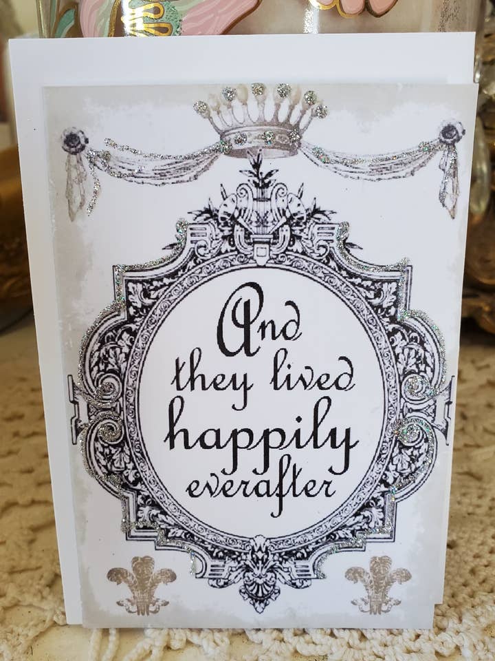 Mini tarjeta de felicitación «And They Lived Happily para venta al por mayor de Little Heart Designs