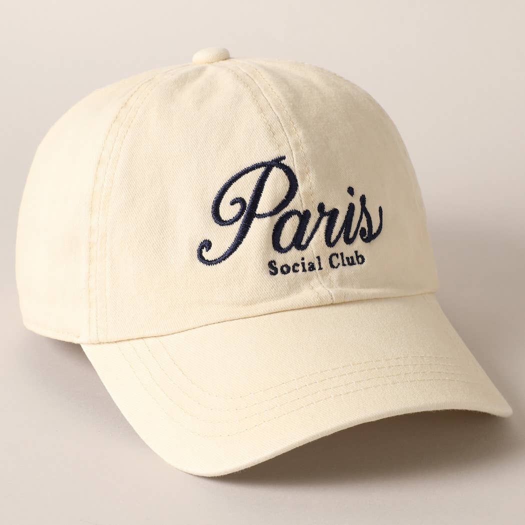 Fashion City - Wholesale Baseball Cap - Women's - Paris Social Club Text Embroidery Baseball Cap6