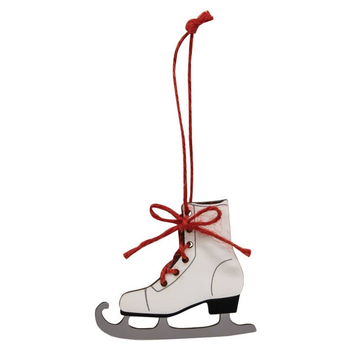Col House Designs - Wholesale Ornament Set - 2/Set, Wooden Ice Skate Ornaments w/Red Laces1