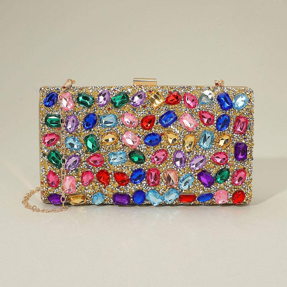 Sensibling Corp. - Wholesale Clutch Bag - Women's - Faceted Stone Embellished Evening Clutch Bag2