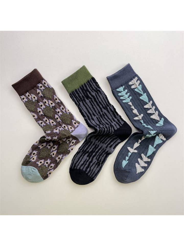 Rufia - Retro Unisex Mid-Calf Socks - Unique & Stylish for wholesale by Funkyrel® Atzbranding Limited