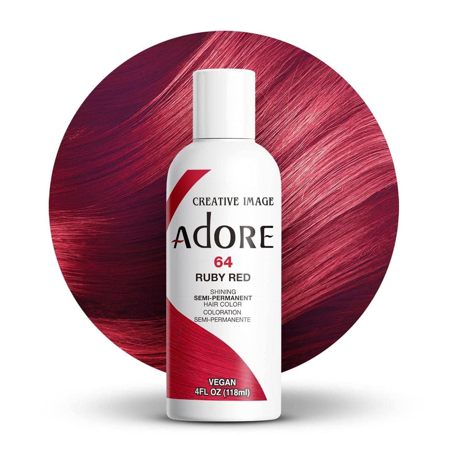 KT Supply - Vente Coloration pour cheveux - Colorant pour cheveux semi-permanent Adore, rouge rubis, 640