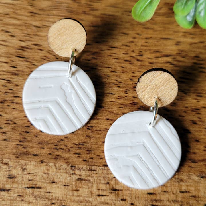 Small Chevron Earrings in White for wholesale by Simply Handmade Home