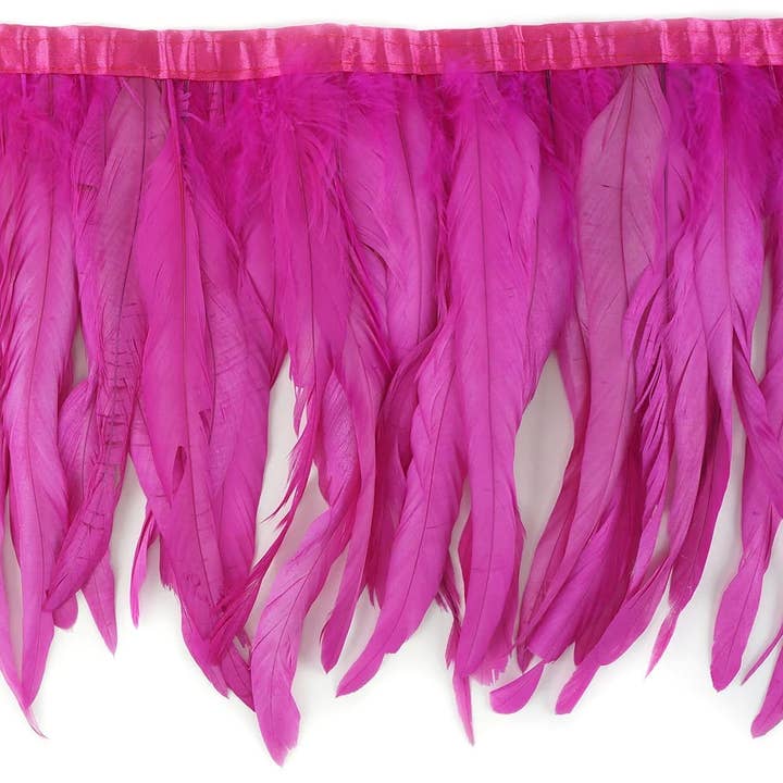 Bleach Dyed Coque Tail Fringe Shocking Pink for wholesale by Zucker Feather Products