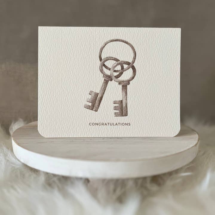 Paper Kuts - Vente Cartes de félicitations - Carte de pendaison de crémaillère « Félicitations », enveloppe Kraft