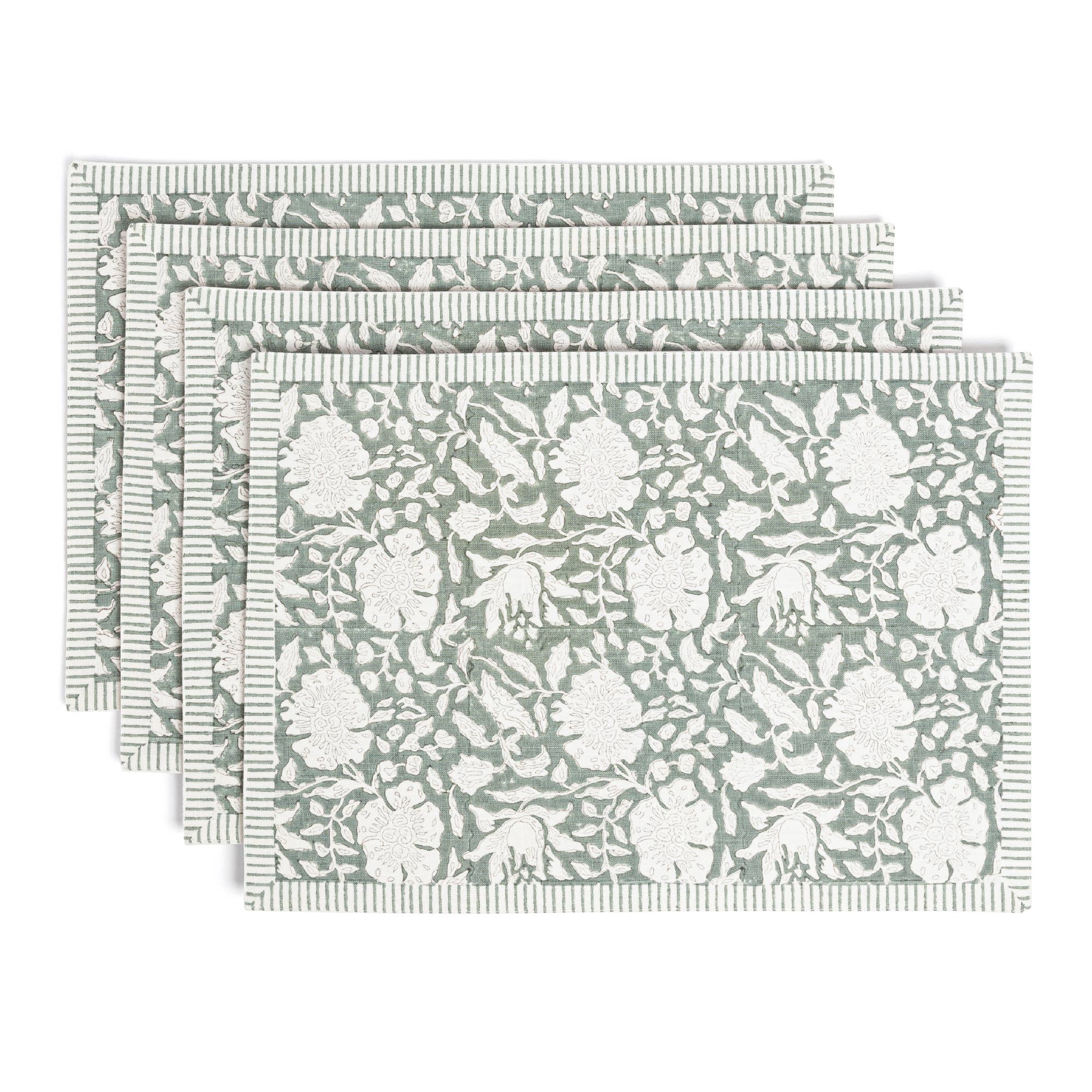 over&back - Wholesale Placemat - Artisan Hand-Blocked Placemats – 100% Cotton – Set of 450