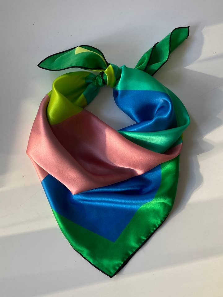 SUMMER LIGHT 100% Silk Charmeuse Scarf, 26" x 26" for wholesale by HOLLY MCWHORTER