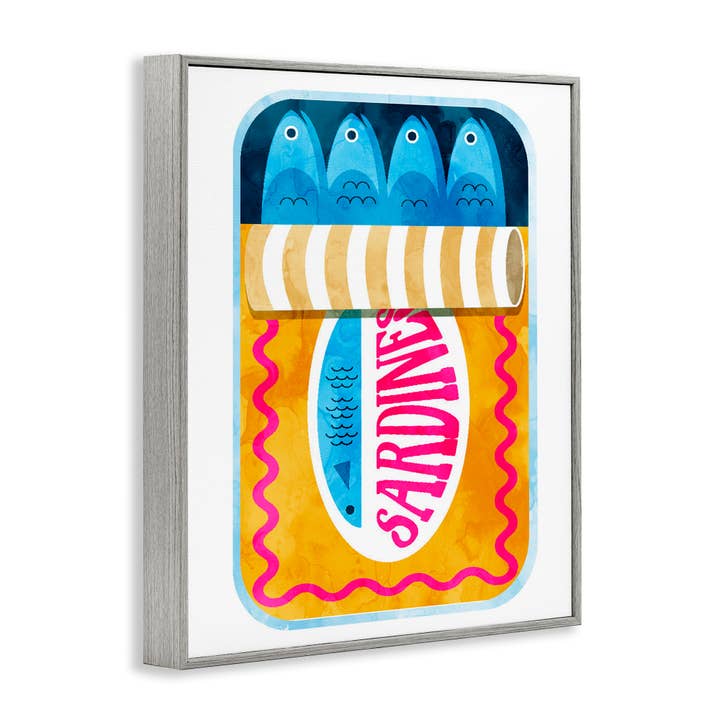 Stupell Industries - Wholesale Wall Sign - Blue & Orange Canned Sardines - Framed Wall Art14