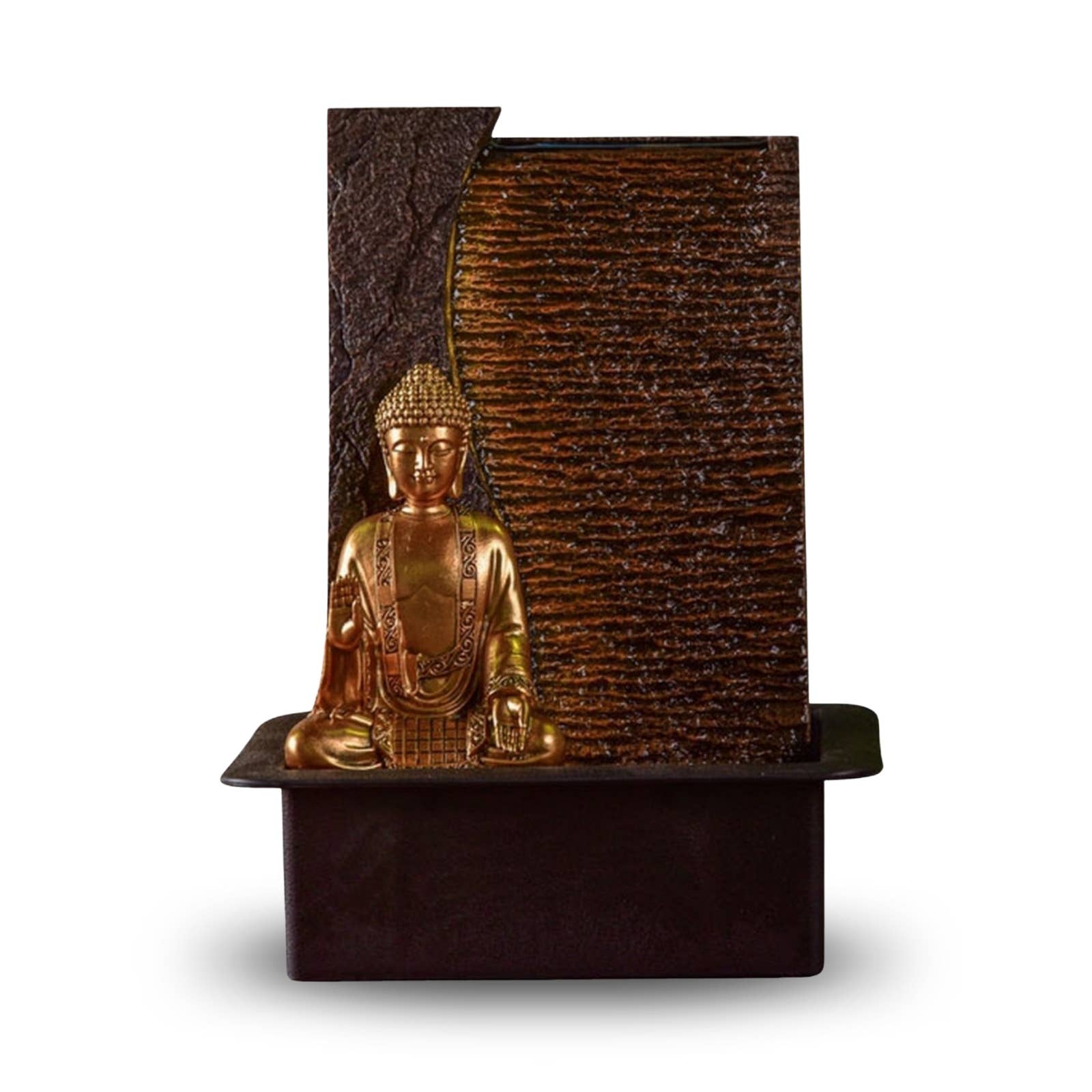 Zen'Arôme - Wholesale Decorative Tabletop Object - Jati Water Wall Fountain - Removable Buddha and LED Lighting14