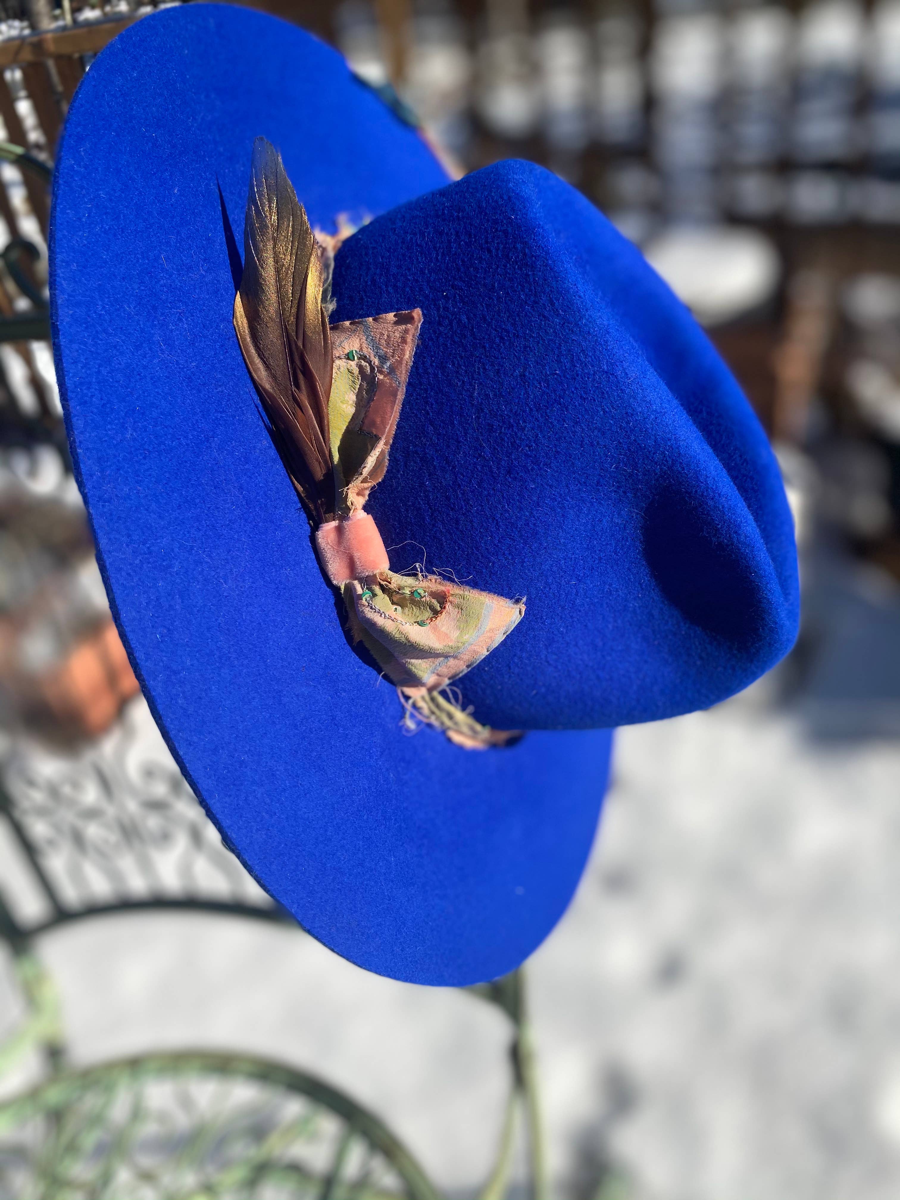 ByVlada - Vendita all'ingrosso Fedora - Donna - Jasper Fedora Blu Reale da Donna in Feltro di Pelo di Coniglio1