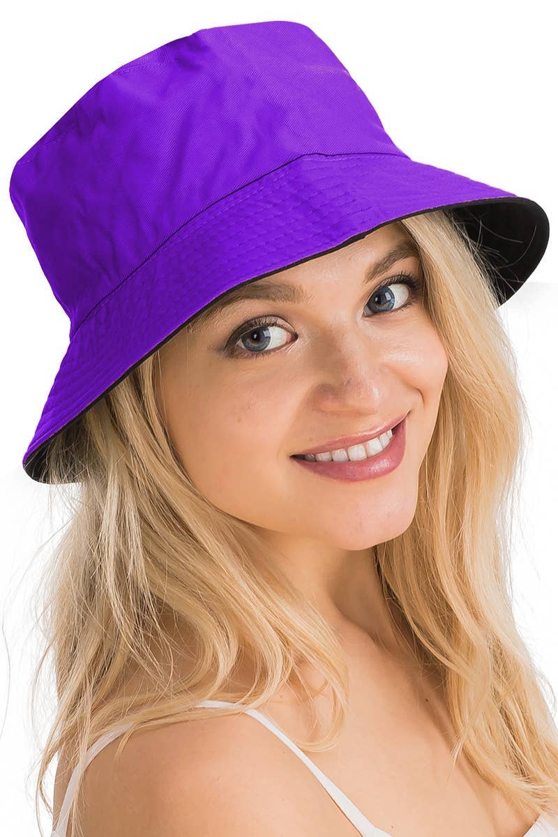 Cap Zone - Vente Bob – unisexe - Chapeau seau en coton uni réversible à fond noir22